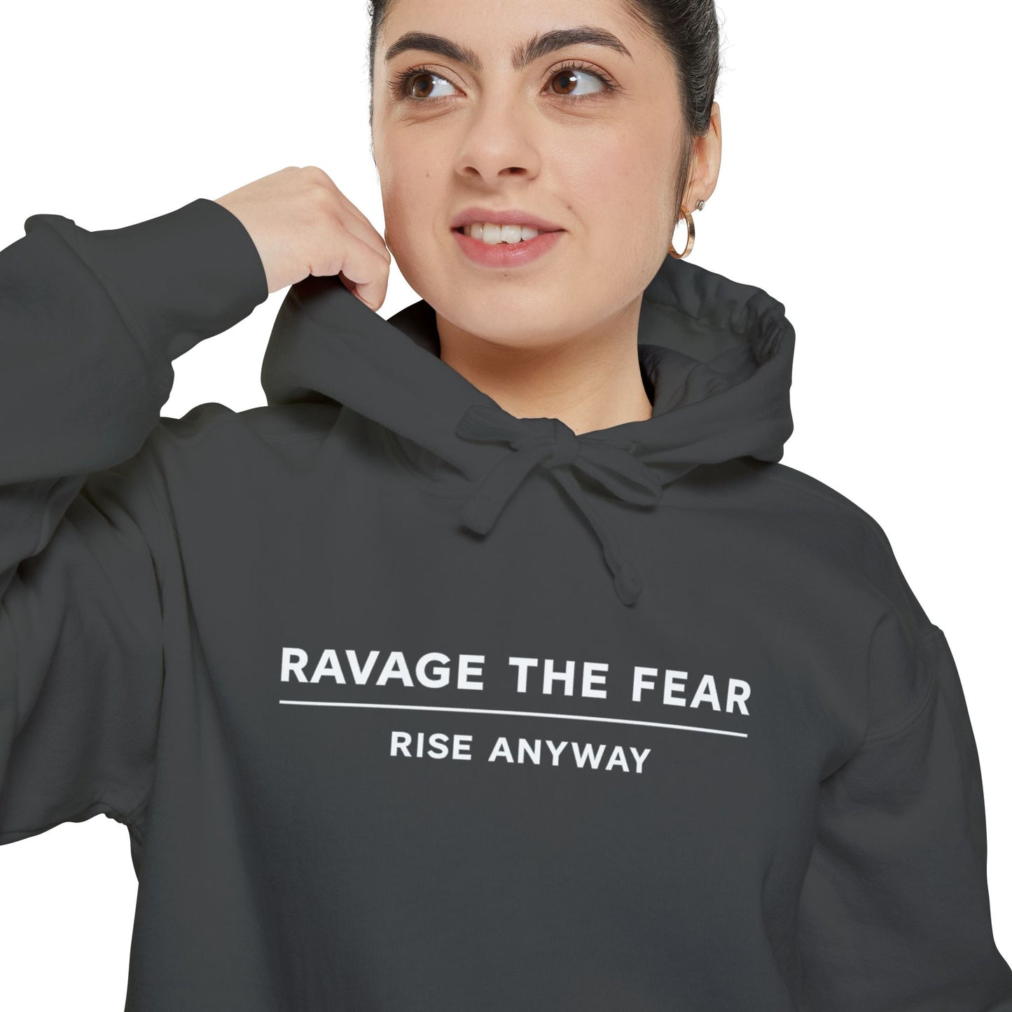 Ravage The Fear Hoodie — "Rise Anyway" Motivational Pullover