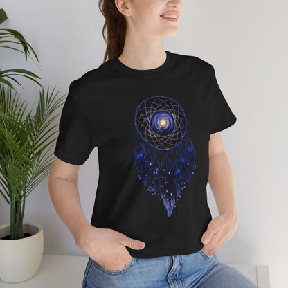 Dreamcatcher Galaxy T-Shirt — Mystical Cosmic Feather Tee