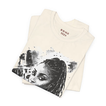 Personalize Black & White Ink Print T-Shirt