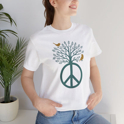 Peace Tree T-Shirt with Birds – Eco Nature Graphic Tee