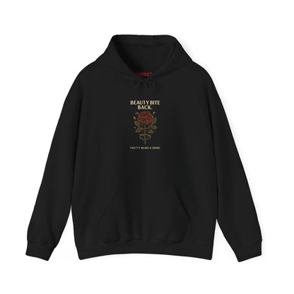 BEAUTY BITES BACK Butterfly Graphic Hoodie – Unisex Pullover Sweatshirt for Nature Lovers | Cozy Streetwear for Spring, Casual Wear & Eco-Friendly Gifts
