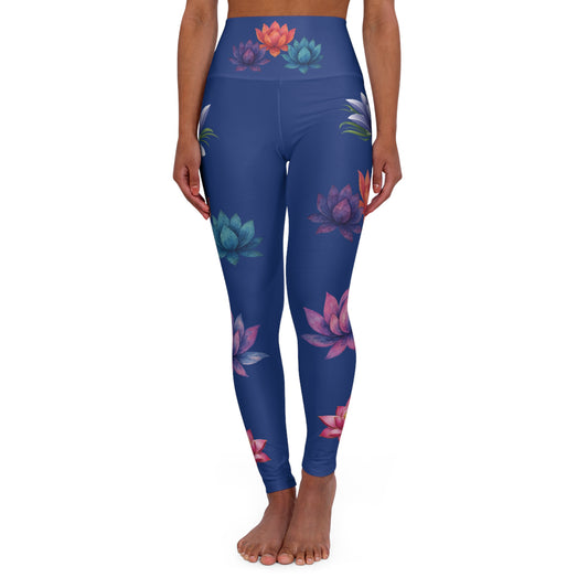 Watercolor Lotus High Waisted Yoga Leggings | Fitness, Meditation, Activewear, Yoga, Exercise Gear, Gift for Her
