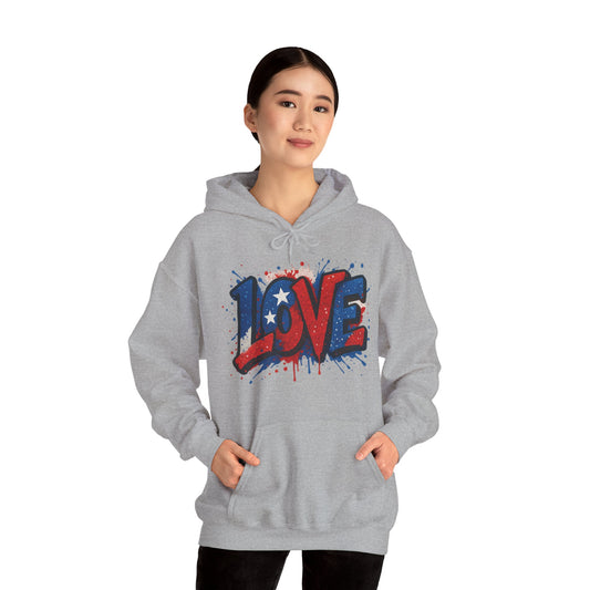 Unisex Hooded Sweatshirt with 'LOVE' Design - Cozy Gift for Friends, Valentine's Day, Casual Wear, Relaxation, Everyday Use