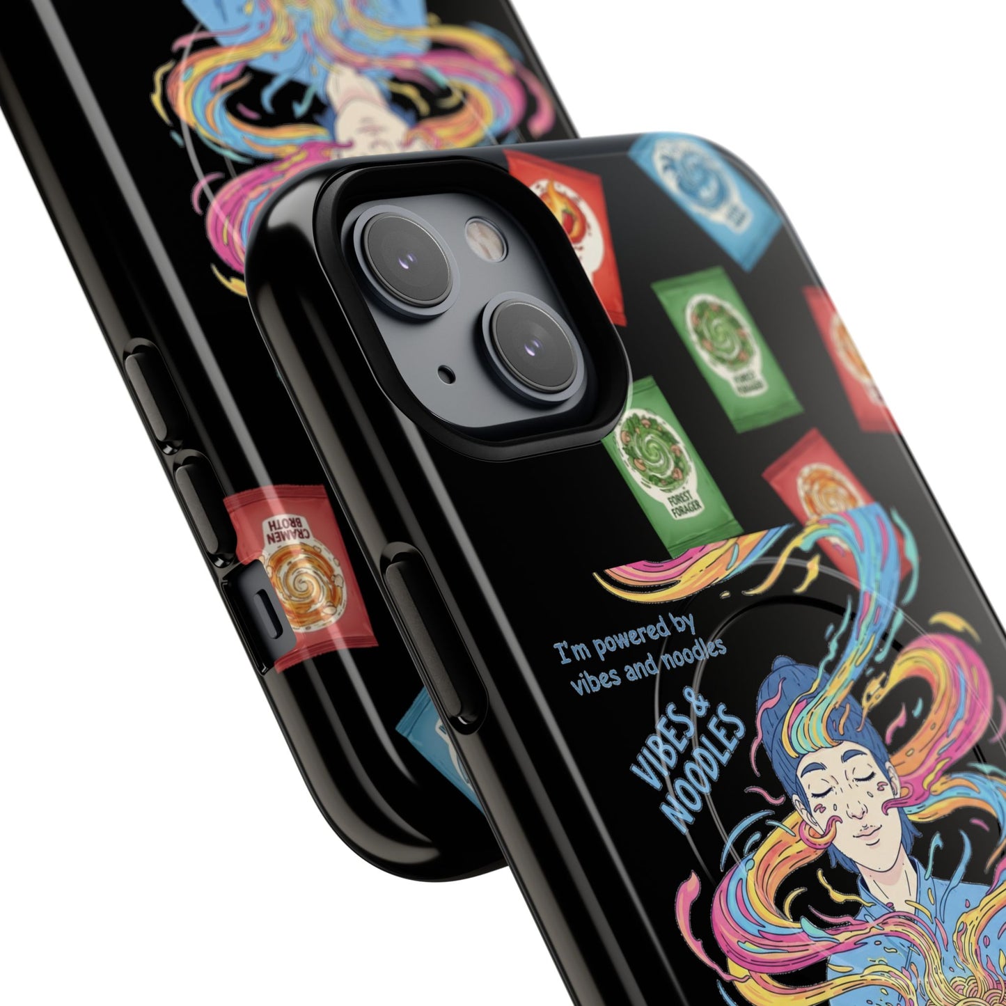 Noodle Lover Phone Case: Vibrant Cute Foodie Magnetic Anime Style