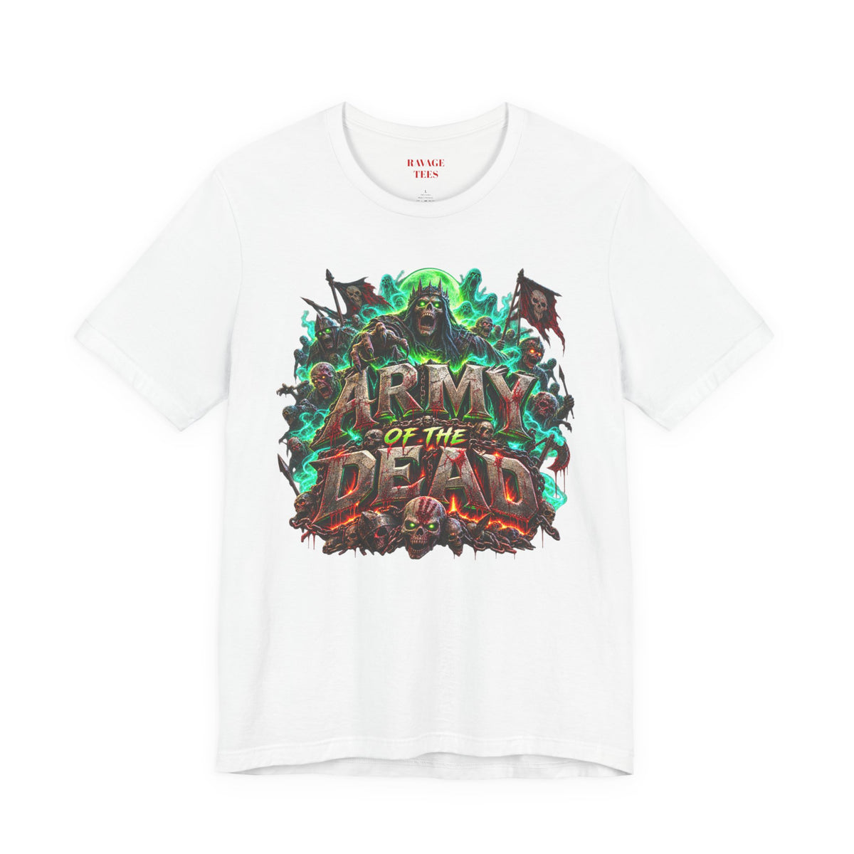 Army of the Dead Graphic T-Shirt – Neon Zombie Horror Tee
