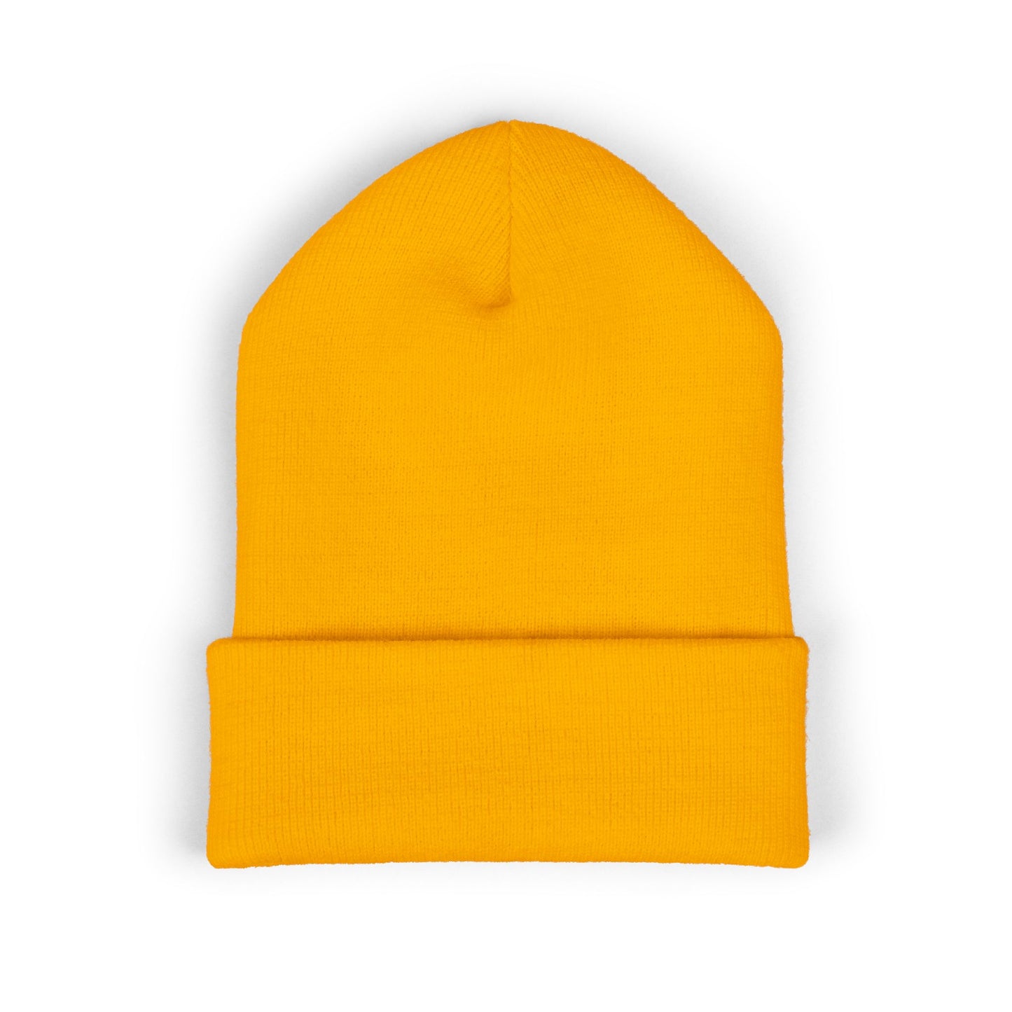 Fearless Embroidered Cuffed Beanie — Bold Black Knit Hat