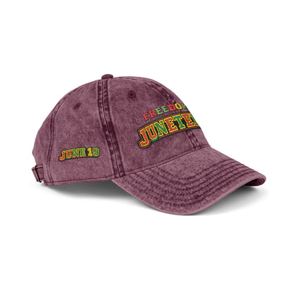 Vintage Embroidered Juneteenth — Freedom Day Cap