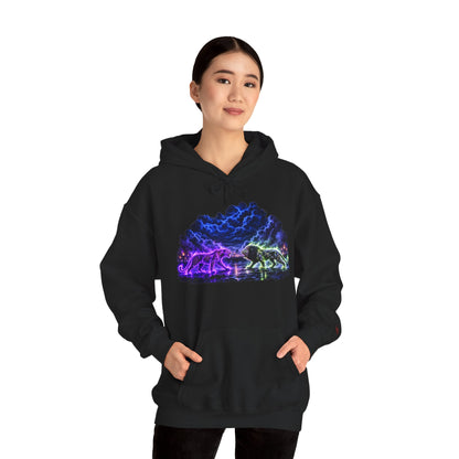 Neon Nebula Predator Clash Graphic Graphic Hoodie
