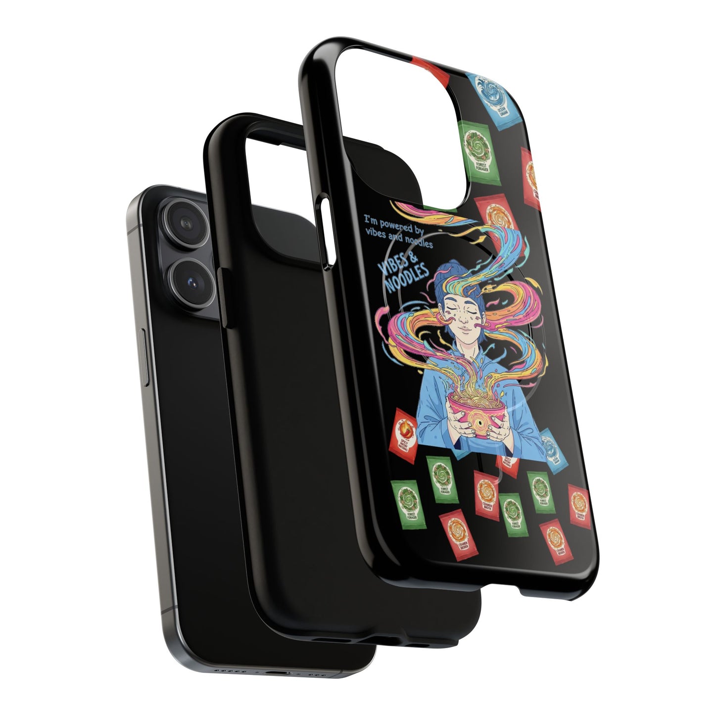 Noodle Lover Phone Case: Vibrant Cute Foodie Magnetic Anime Style