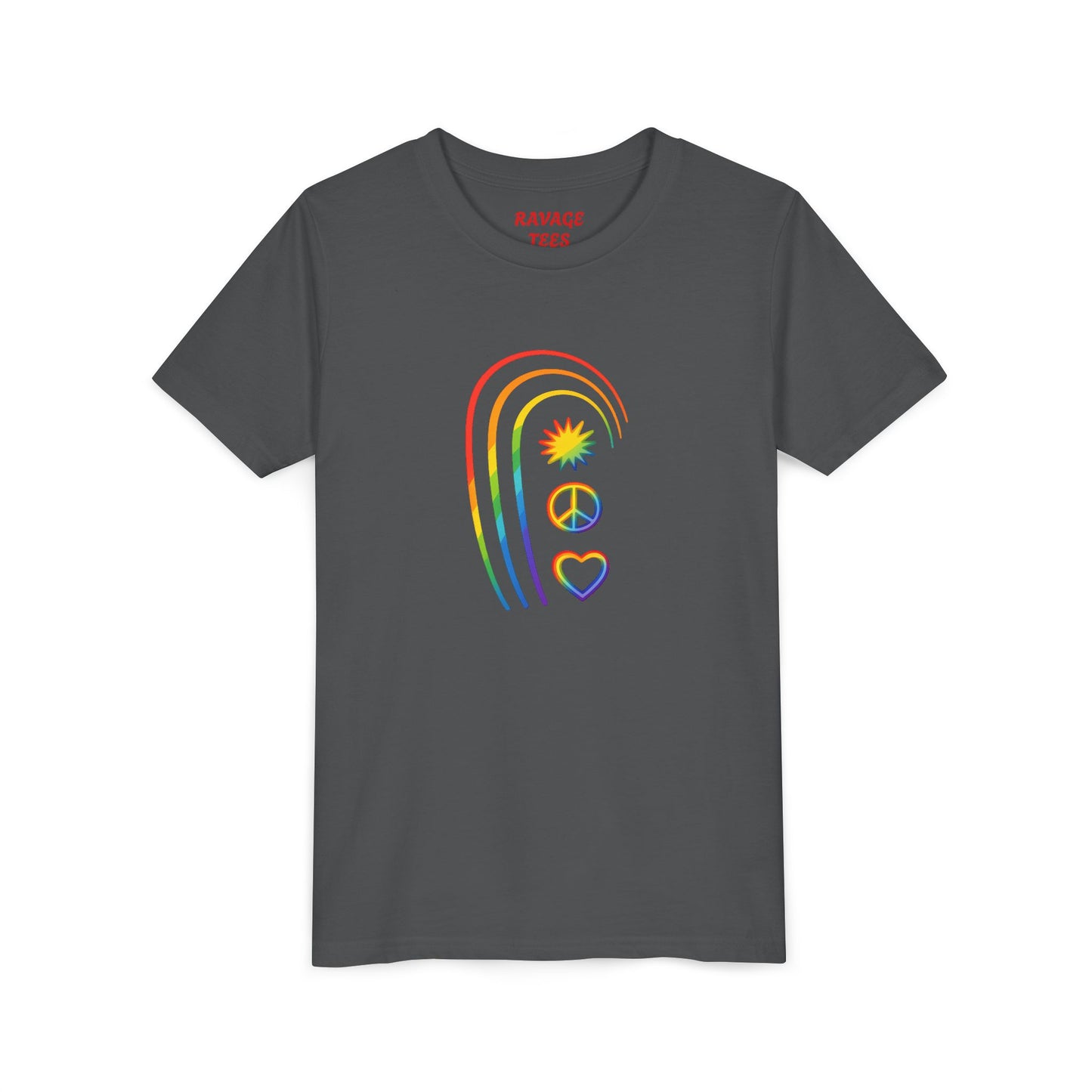 Youth Rainbow Peace & Love Tee