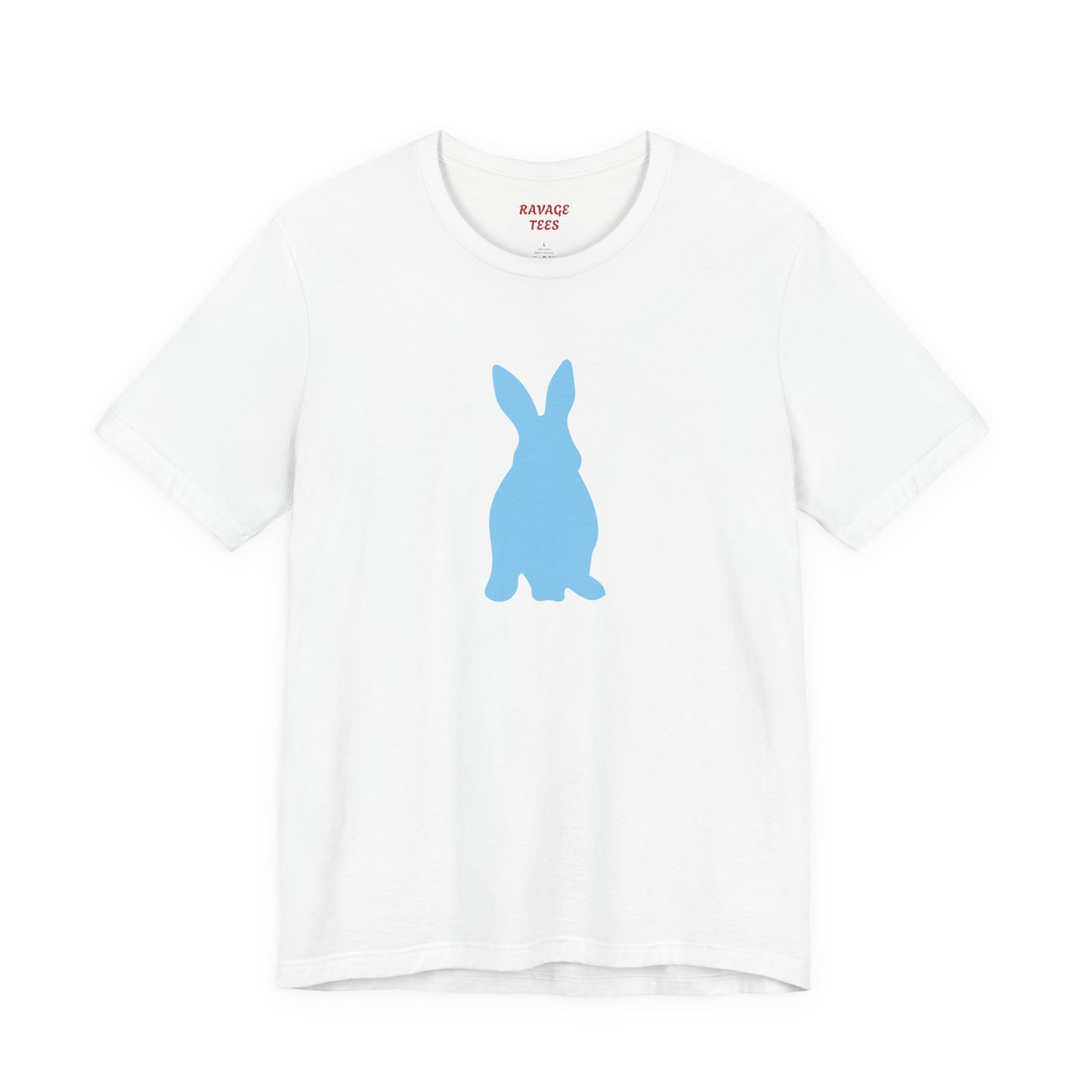 Minimal Blue Bunny Graphic Tee | Unisex Cotton T-Shirt