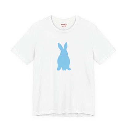 Minimal Blue Bunny Graphic Tee | Unisex Cotton T-Shirt