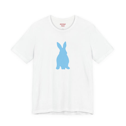 Minimal Blue Bunny Graphic Tee | Unisex Cotton T-Shirt
