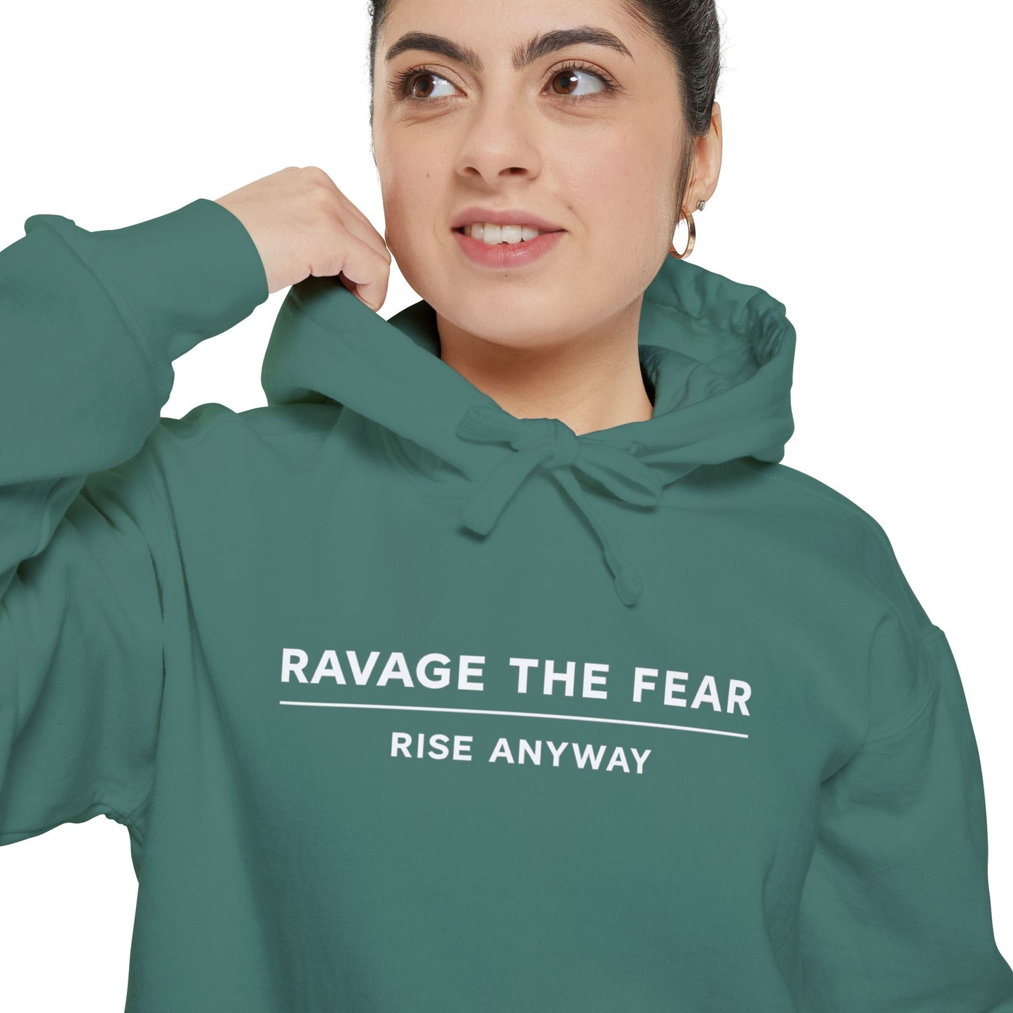 Ravage The Fear Hoodie — "Rise Anyway" Motivational Pullover