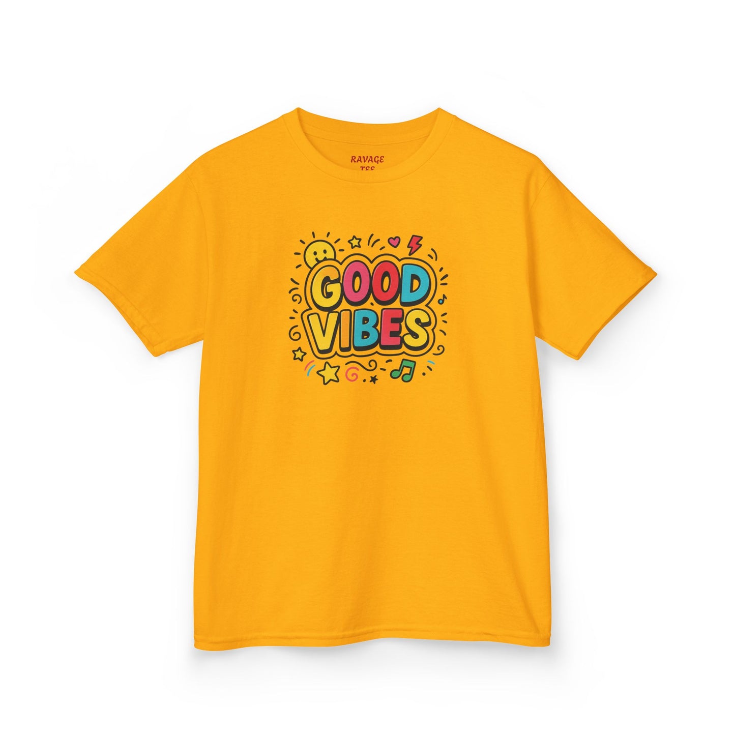 Kids Good Vibes T-Shirt – Fun Graphic Tee with Positive Message, Cool Summer Outfit, Birthday Gift for Children