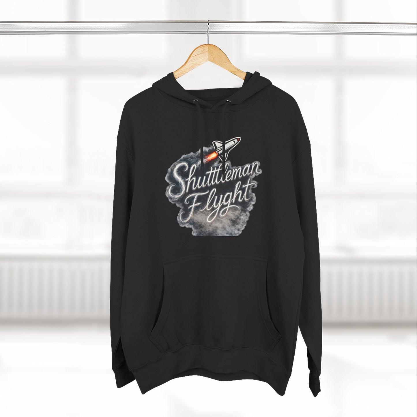 Shuttleman Flight Hoodie — Retro Rocket Pilot Graphic Hoodie