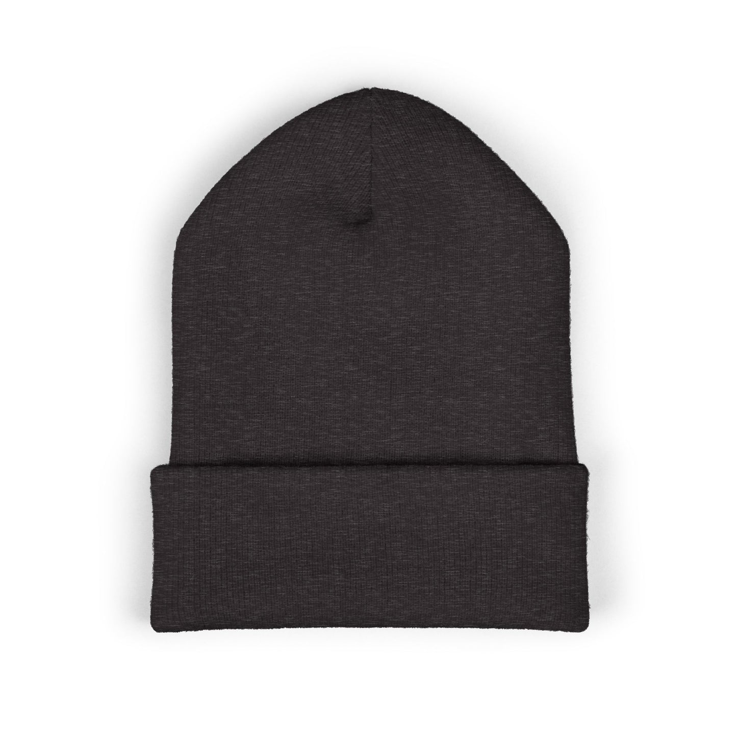 Fearless Embroidered Cuffed Beanie — Bold Black Knit Hat