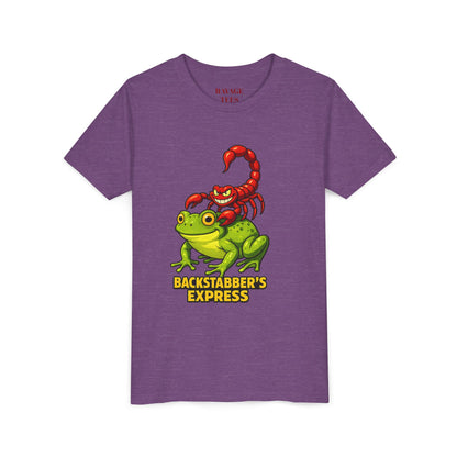 Youth Tee - "Backstabber's Express" Frog & Scorpion Graphic