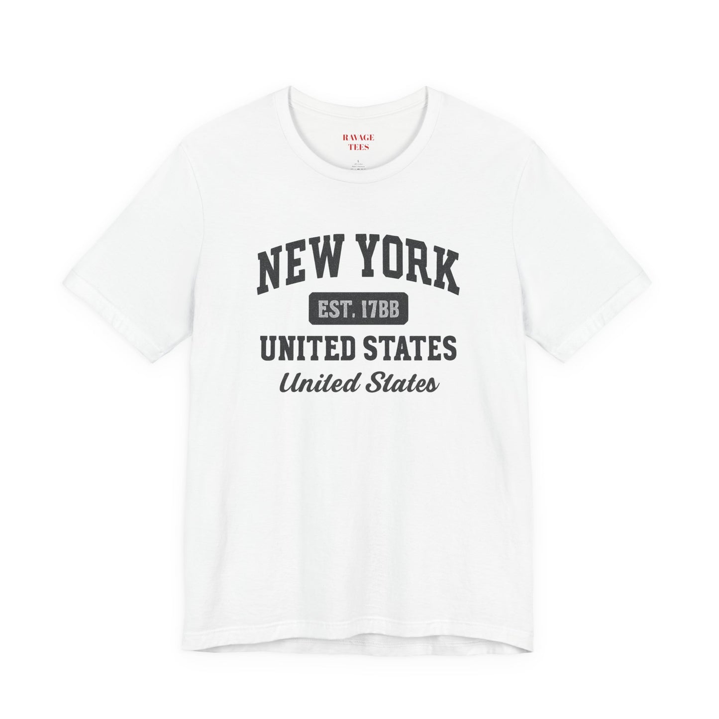 New York Vintage College T-Shirt – 'New York Est. 1788' Graphic Tee