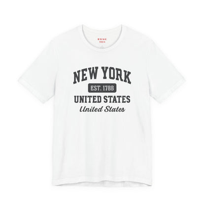 New York Vintage College T-Shirt – 'New York Est. 1788' Graphic Tee