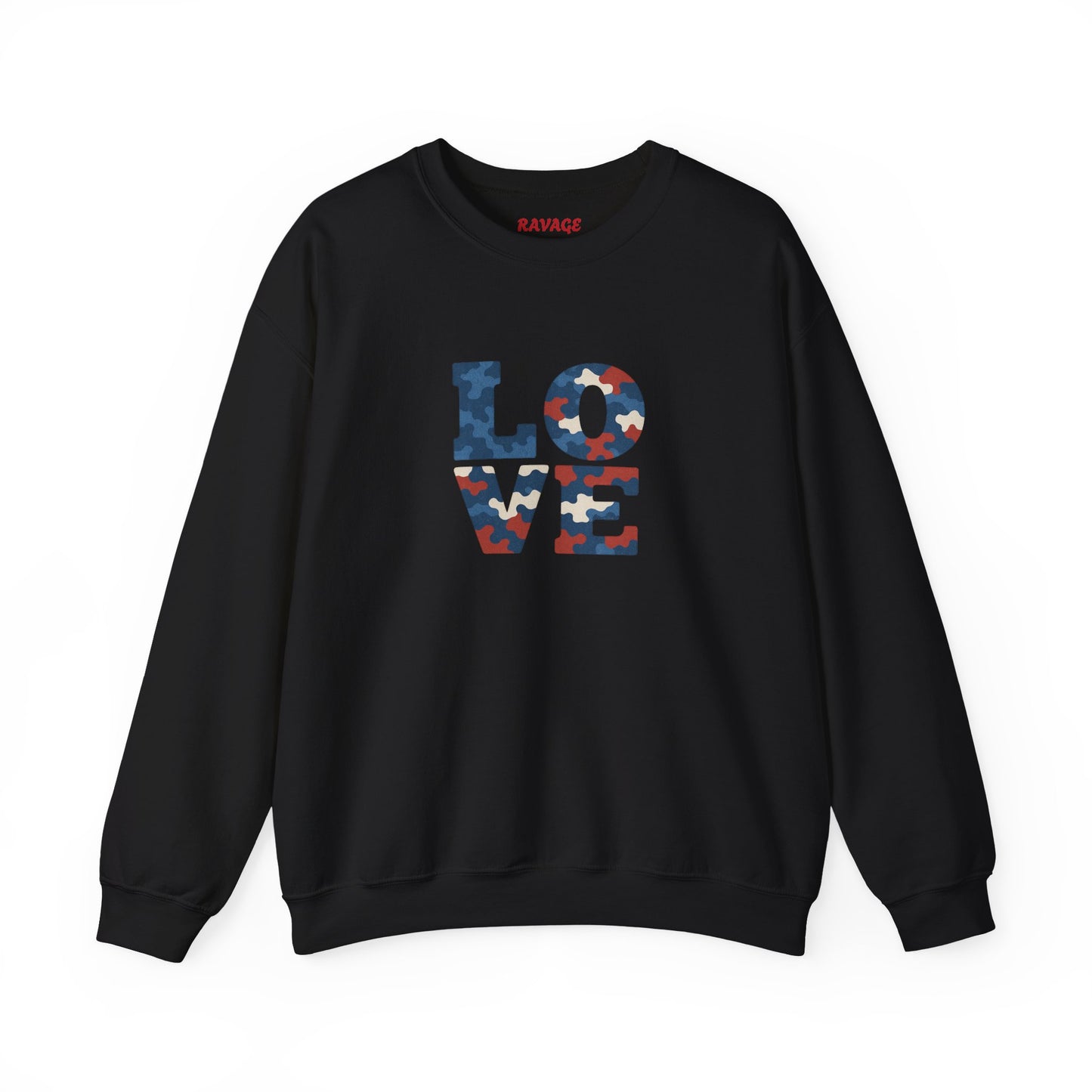 Patriotic Love Sweatshirt | Unisex Crewneck, Cozy Top for Celebrations, Gifts, Independence Day, Casual Style, Everyday Comfort