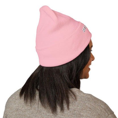 Relentless Embroidered Cuffed Beanie — Bold Motivational Knit Hat