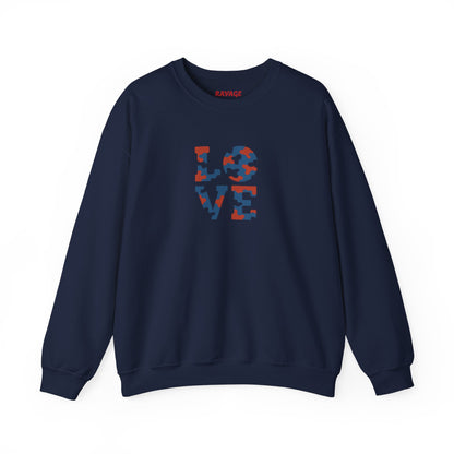 Patriotic Love Sweatshirt | Unisex Crewneck, Cozy Top for Celebrations, Gifts, Independence Day, Casual Style, Everyday Comfort