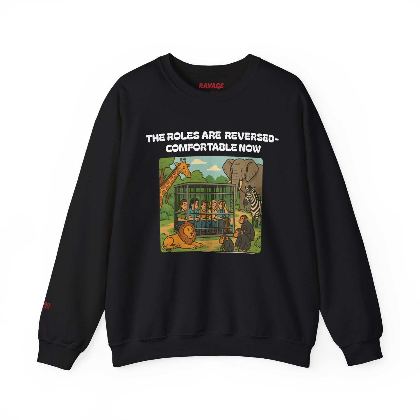 Reversal of Roles-Fun Animal Crewneck Sweatshirt, Unisex Sweatshirt