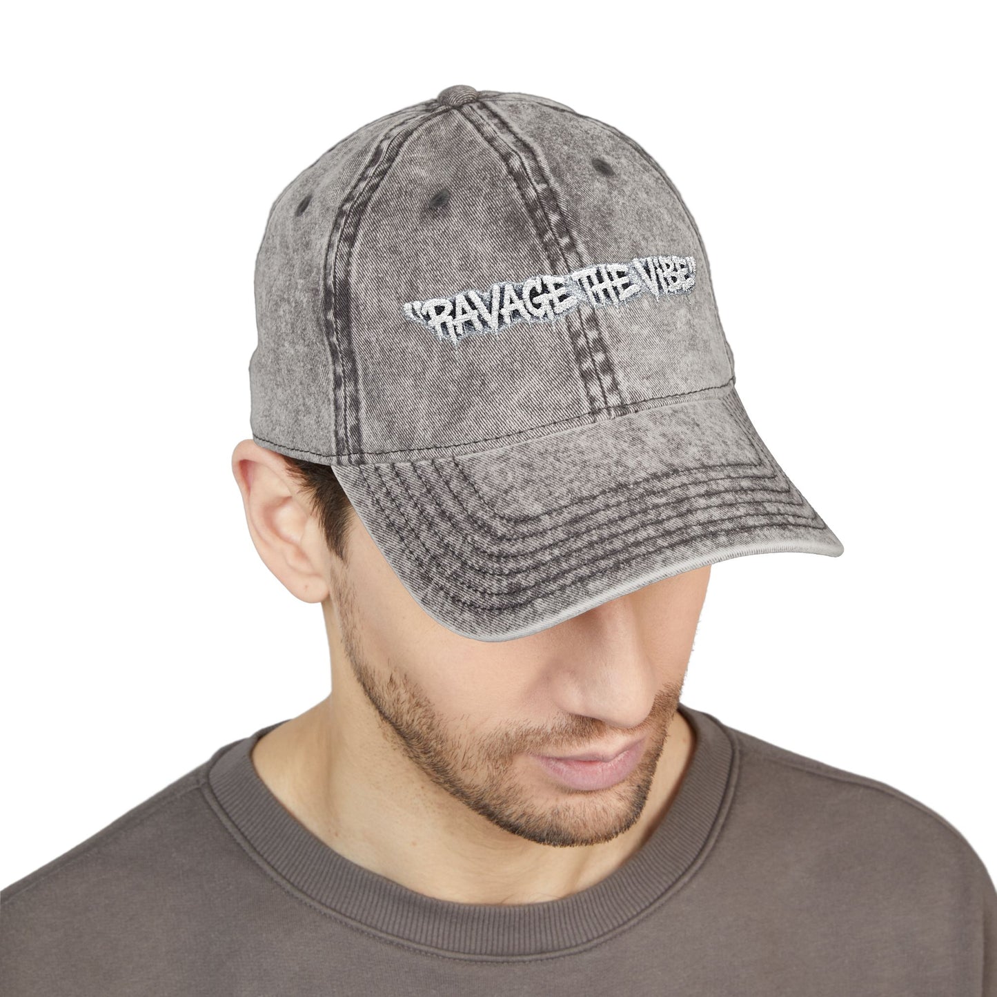 Vintage Embroidered Cap - "RAVAGE THE VIBE"