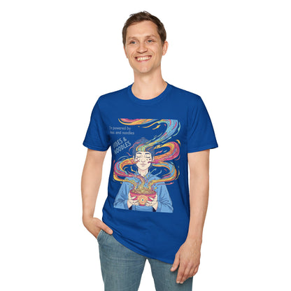 Vibes and Noodles Graphic Tee – Unisex Softstyle T-Shirt, Fun Quirky Apparel, Gift for Food Lovers, Casual Everyday Wear