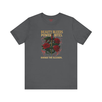 "Beauty Bleeds" Tee: Dark Aesthetic Unisex Graphic T-Shirt