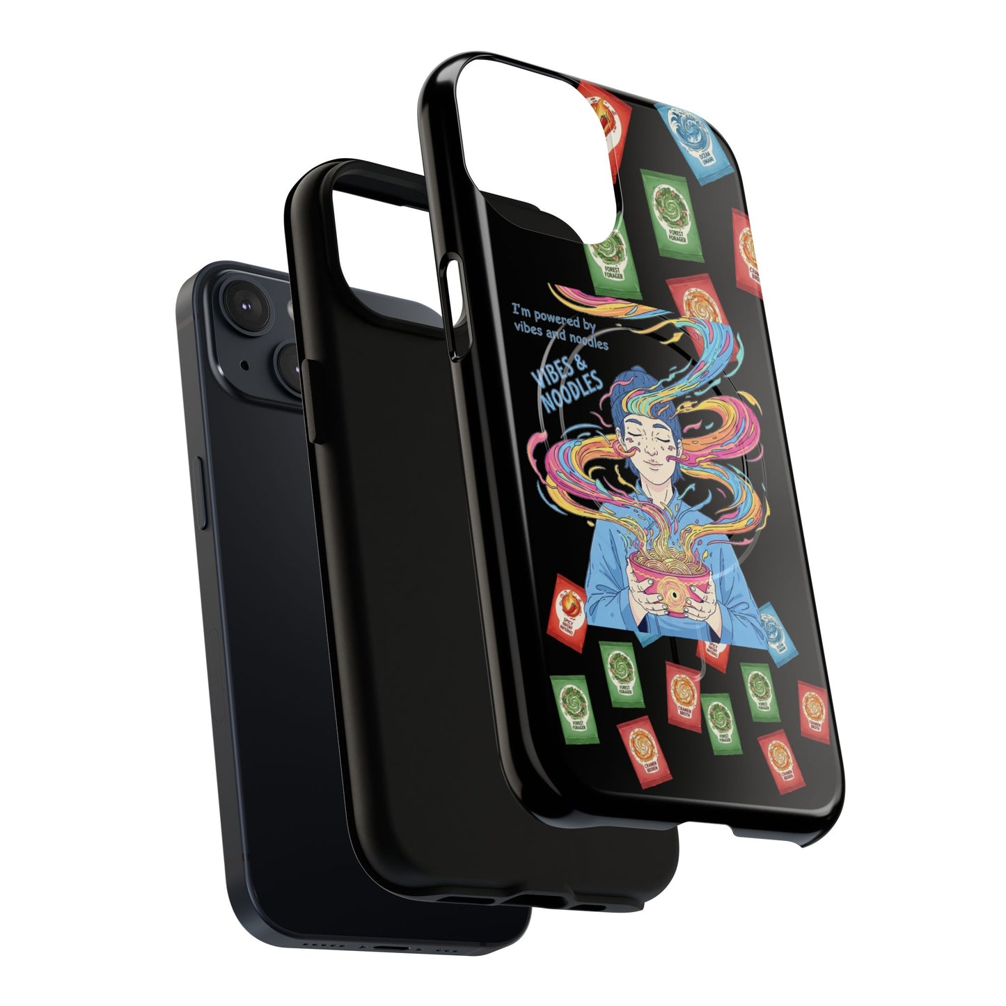 Noodle Lover Phone Case: Vibrant Cute Foodie Magnetic Anime Style