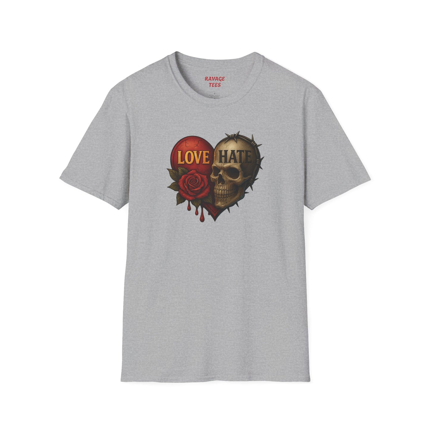 Love & Hate Skull Graphic Tee