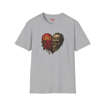 Love & Hate Skull Graphic Tee