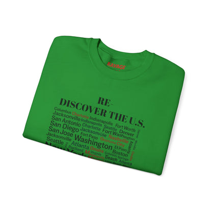 Re-Discover the U.S. Travel Enthusiast Sweatshirt, Cozy Crewneck, Explore America, Casual Wear