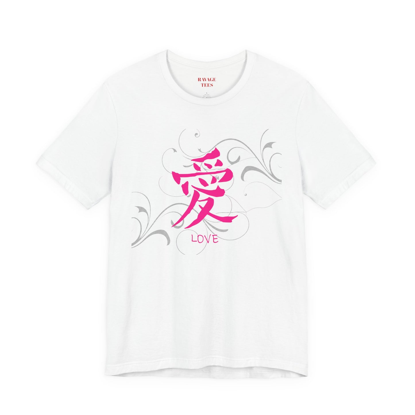 Love Kanji — Pink Asian Calligraphy Tee