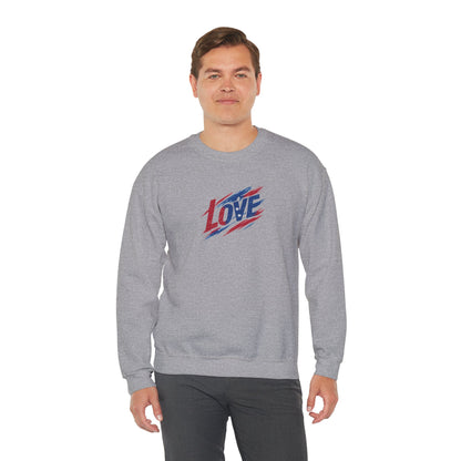 Patriotic Love Sweatshirt | Unisex Crewneck, Cozy Top for Celebrations, Gifts, Independence Day, Casual Style, Everyday Comfort