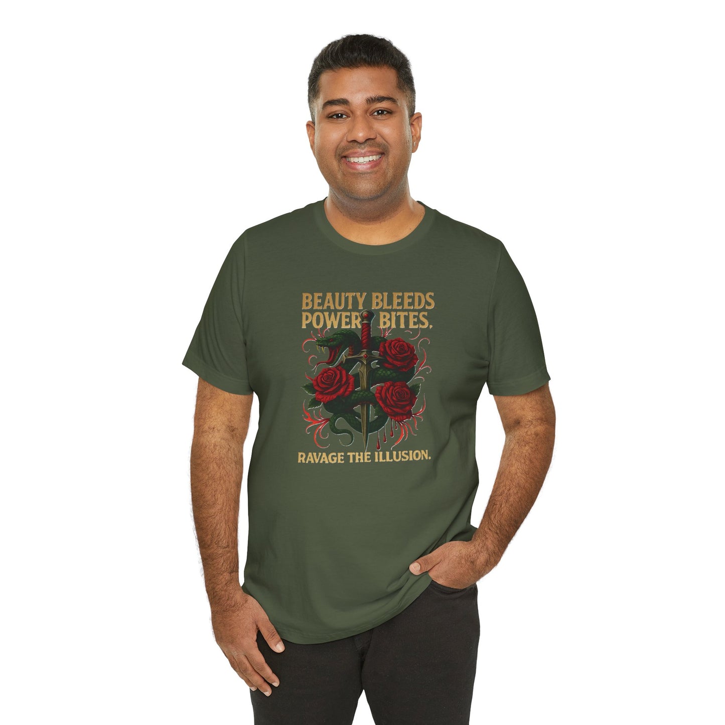 "Beauty Bleeds" Tee: Dark Aesthetic Unisex Graphic T-Shirt