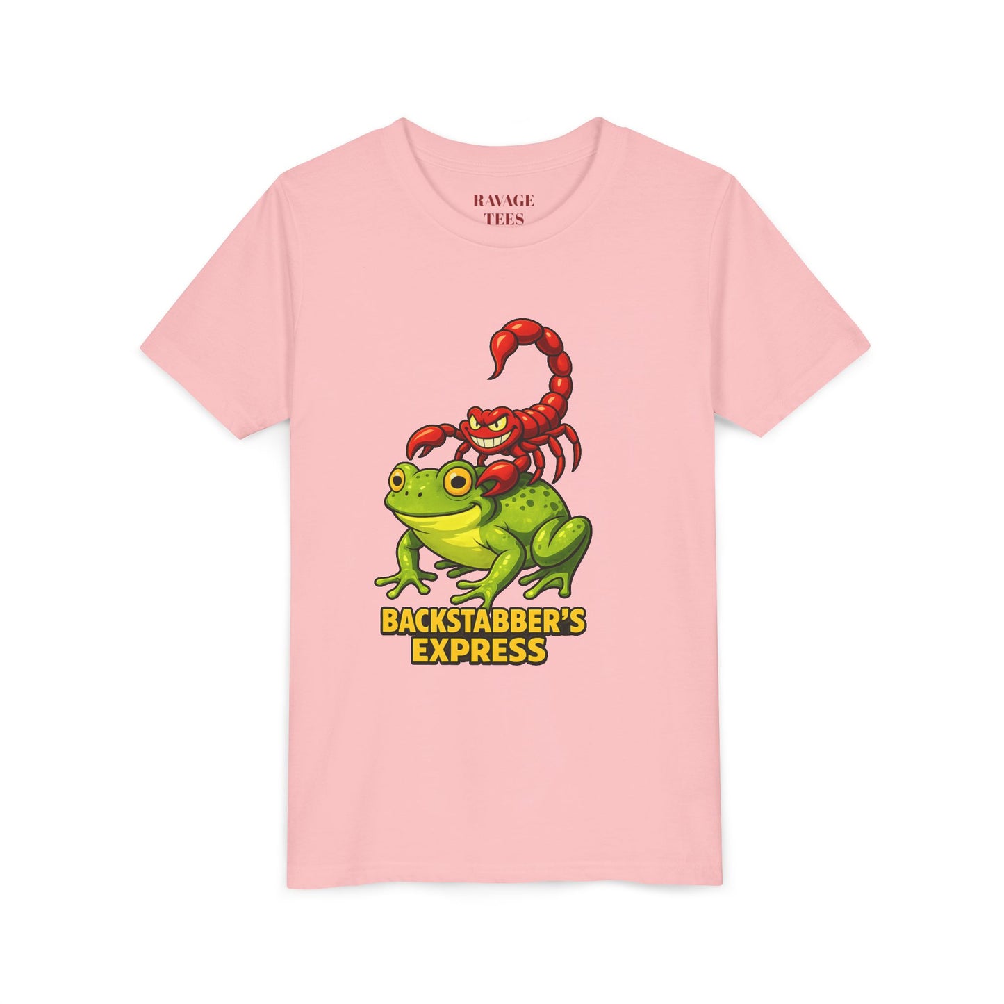 Youth Tee - "Backstabber's Express" Frog & Scorpion Graphic