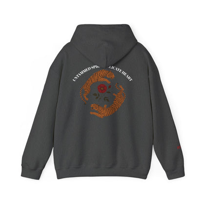 Black Tiger & Rose Graphic Hoodie