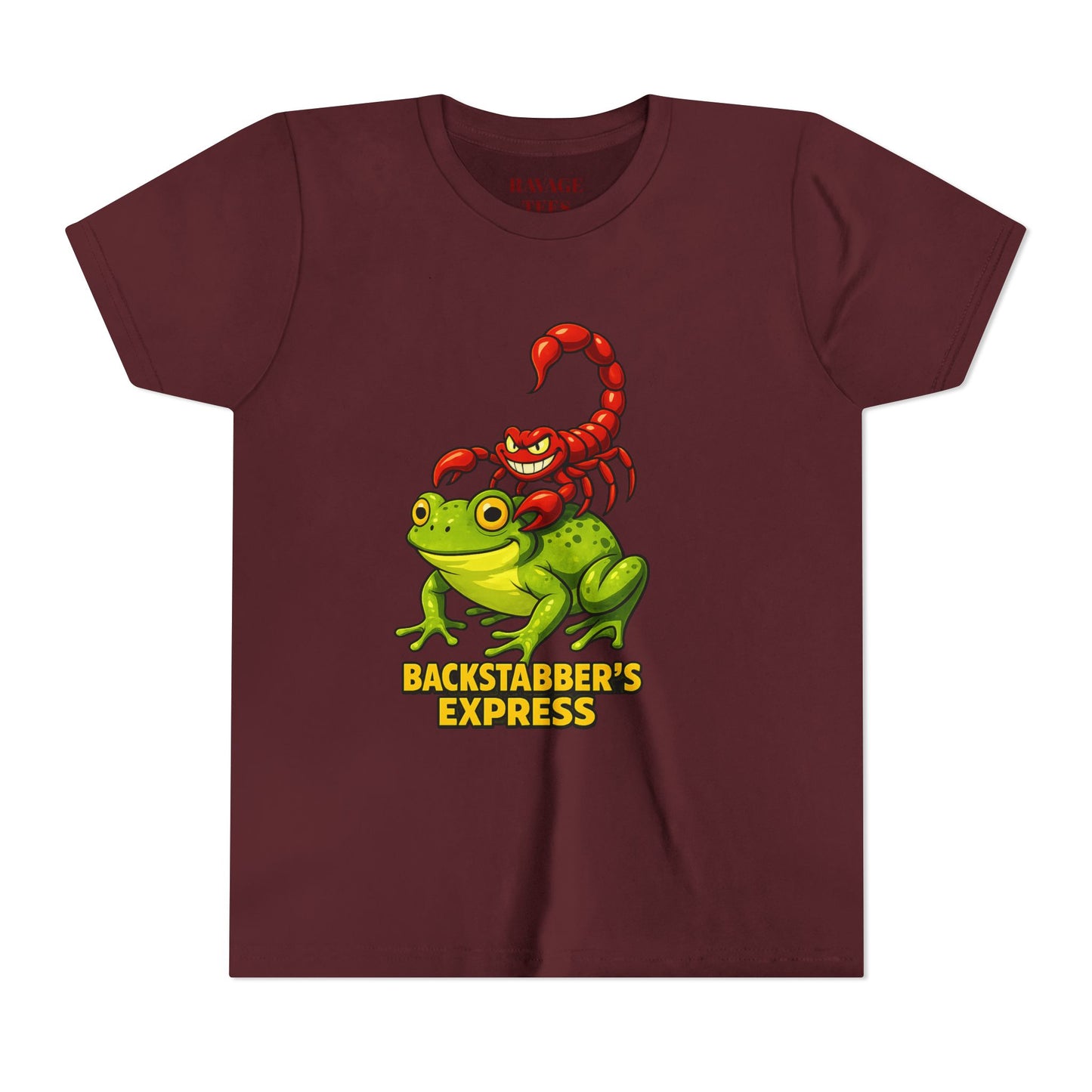 Youth Tee - "Backstabber's Express" Frog & Scorpion Graphic