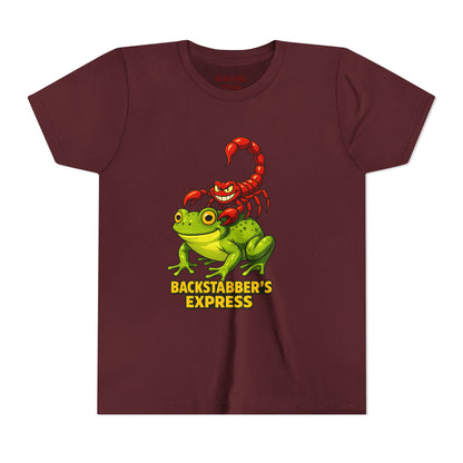 Youth Tee - "Backstabber's Express" Frog & Scorpion Graphic