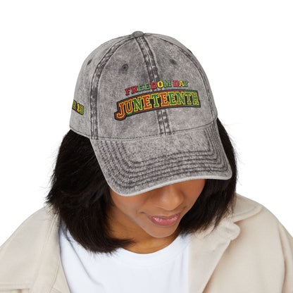 Vintage Embroidered Juneteenth — Freedom Day Cap