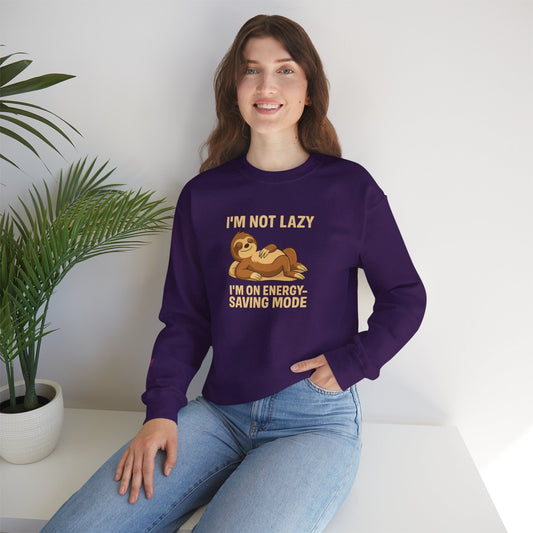 Cozy Sloth Sweatshirt - I'm Not Lazy, Fun Gift for Friends, Lazy Day Wear, Cute Animal Sweatshirt, Comfy Crewneck