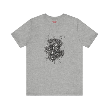 Snake & Dagger Tee: Edgy Unisex Tattoo-Style Graphic Shirt