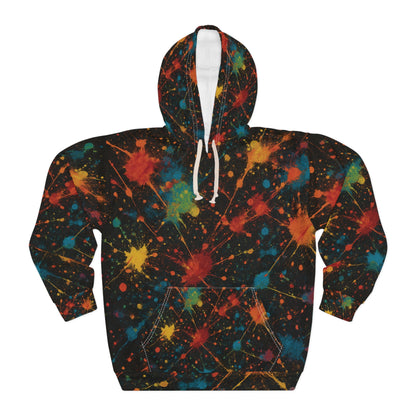 Art of Impact Color Splash Unisex Pullover Hoodie | Artistic Hoodie, Trendy Streetwear, Splatter Design, Unique Gift for Art Lovers, Cozy Fashion