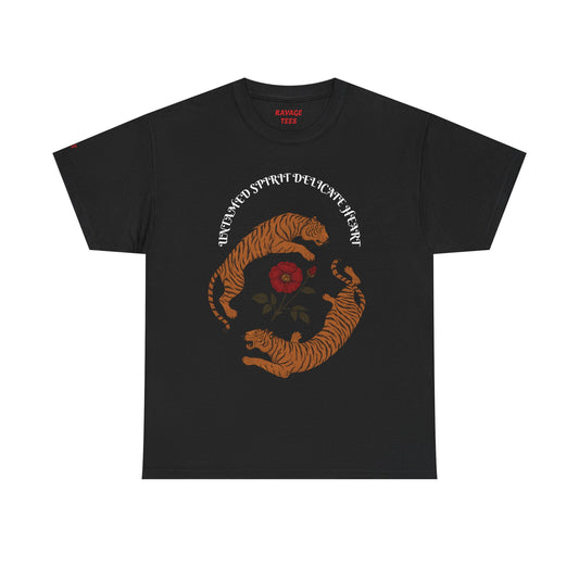 Black Tiger & Rose Graphic Tee