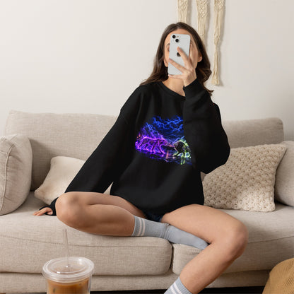 Neon Nebula Predator Clash Graphic Sweatshirt
