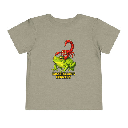 Toddler Tee — 'Backstabber's Express' Scorpion & Frog Funny Kids Shirt