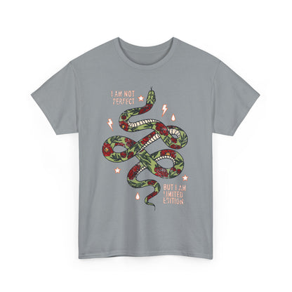 Trendy Unisex Tee, I Am Not Perfect Snake Design Shirt, Casual Wear, Gift for Nature Lovers, Eco-Friendly Fashion